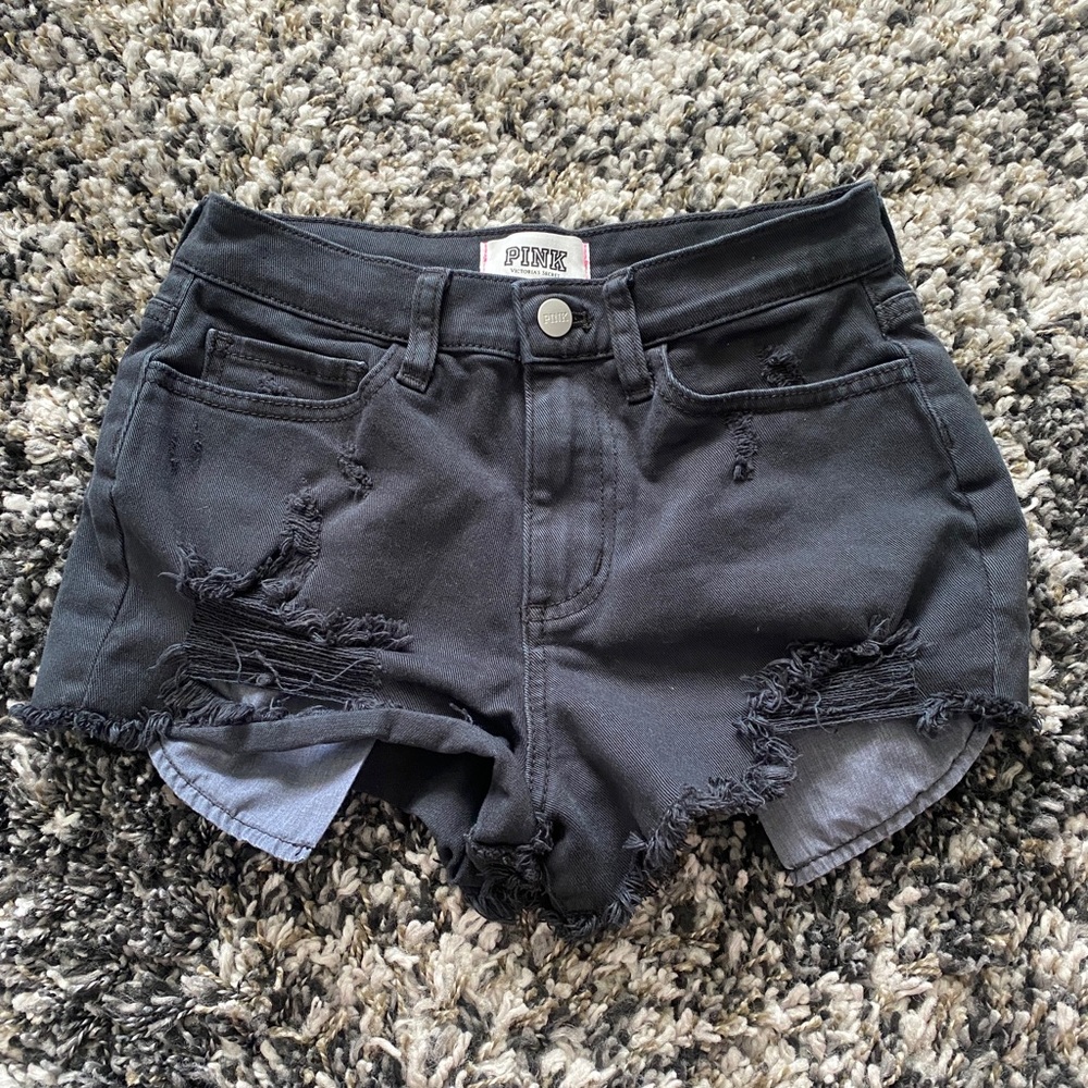 Victoria’s Secret Pink Black Denim Shorts!